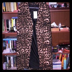NastyGal leopard print cape jacket. Brand new